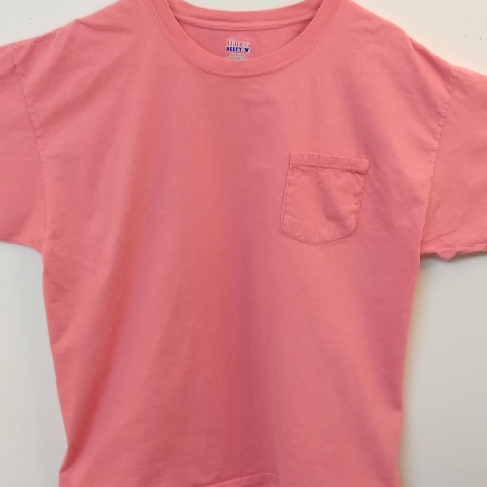 Hanes Men's Beefy T Shirt size XL Salmon